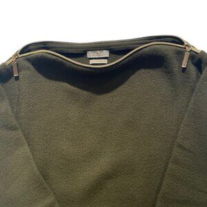NWT Ladies 100% Merino Green Zip Neck Sweater - Size 38